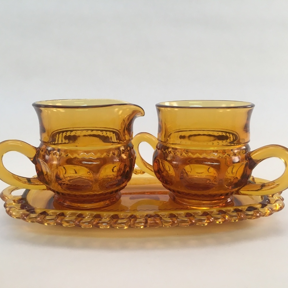 Vintage/Retro King's Crown sugar/cream/tray